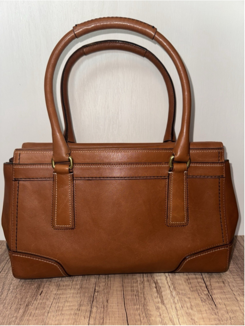 Vintage Coach Hamptons Carryall 11047 Cognac Leather Shoulder Tote Classic - Picture 2 of 16